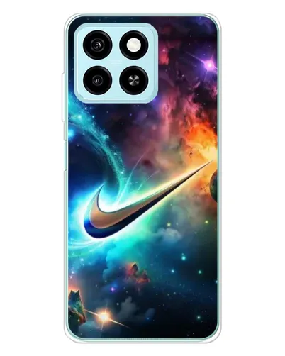 Чехол для ZTE Blade A55 с картинкой «Космический Nike Swoosh»