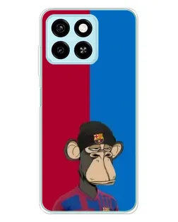 Чехол для ZTE Blade A55 с картинкой «Bored Ape — фанат Барсы» Чехол для ZTE Blade A55 с картинкой «Bored Ape — фанат Барсы»