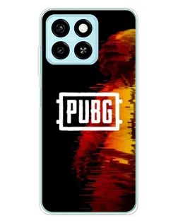 Чехол для ZTE Blade A55 с картинкой «Яркий логотип PUBG»