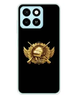 Чехол для ZTE Blade A55 с картинкой «PUBG — оранжевый градиент»