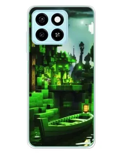 Чехол для ZTE Blade A55 с картинкой «Minecraft лесной пейзаж»