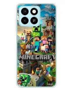 Чехол для ZTE Blade A55 с картинкой «Замок Minecraft»