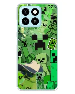 Чехол для ZTE Blade A55 с картинкой «Криперы Minecraft»