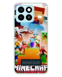 Чехол для ZTE Blade A55 с картинкой «Minecraft герои игры»