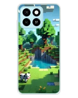 Чехол для ZTE Blade A55 с картинкой «Minecraft летний день»