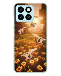 Чехол для ZTE Blade A55 с картинкой «Поле подсолнухов»