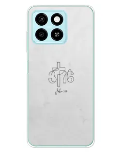 Чехол для ZTE Blade A55 с картинкой «Иоанна 3:16 Крест»