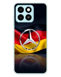 Чехол для ZTE Blade A55 с картинкой «Mercedes — флаг Германии»