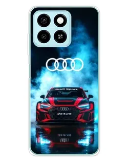 Чехол для ZTE Blade A55 с картинкой «Audi Sport — неон»