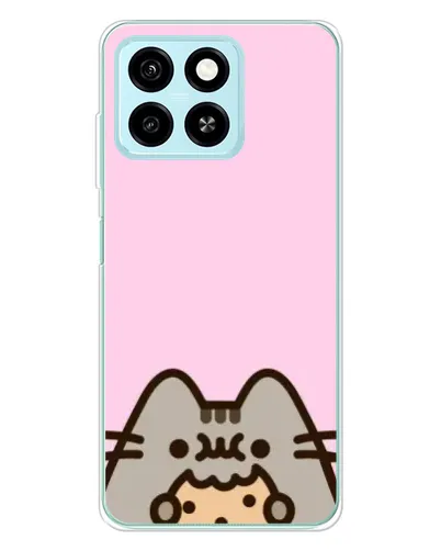 Чехол для ZTE Blade A55 с картинкой «Pusheen и печенье»