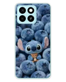 Чехол для ZTE Blade A55 с картинкой «Стич и голубика»