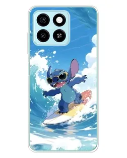 Чехол для ZTE Blade A55 с картинкой «Стич на волне»