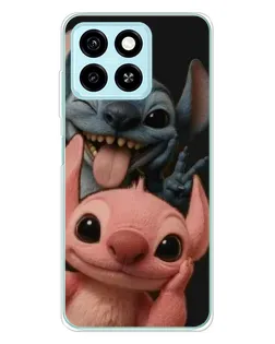 Чехол для ZTE Blade A55 с картинкой «Стич и Ангел»