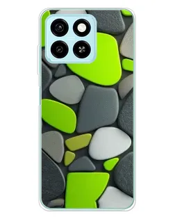 Чехол для ZTE Blade A55 с картинкой «Яркая неоновая галька»