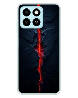Чехол для ZTE Blade A55 с картинкой «Kрасная лавовая трещина»