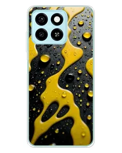 Чехол для ZTE Blade A55 с картинкой «Жидкое желтое золото»