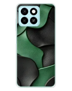 Чехол для ZTE Blade A55 с картинкой «Зеленые кожаные волны»