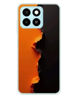 Чехол для ZTE Blade A55 с картинкой «Оранжевый разлом»