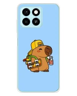 Чехол для ZTE Blade A55 с картинкой «Капибара на скейте» Чехол для ZTE Blade A55 с картинкой «Капибара на скейте»