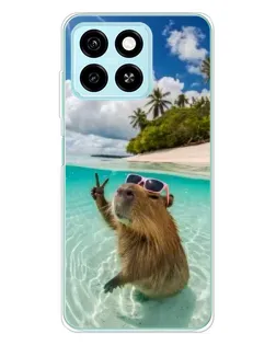 Чехол для ZTE Blade A55 с картинкой «Капибара на море» Чехол для ZTE Blade A55 с картинкой «Капибара на море»