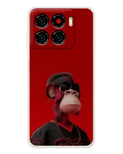 Чехол для ZTE Blade A56 с картинкой «Bored Ape в красном» Чехол для ZTE Blade A56 с картинкой «Bored Ape в красном»