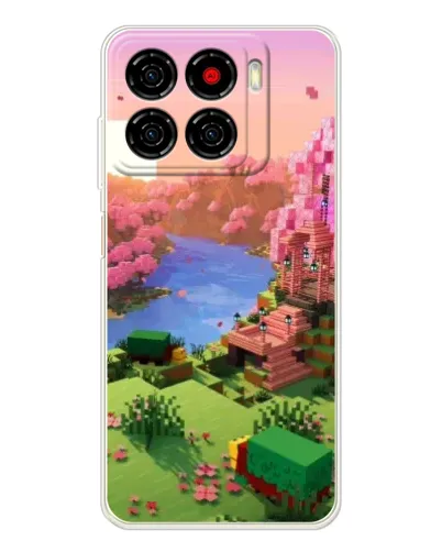 Чехол для ZTE Blade A56 с картинкой «Розовое дерево Minecraft»