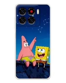 Чехол для ZTE Blade A56 с картинкой «Губка Боб и Патрик ночью» Чехол для ZTE Blade A56 с картинкой «Губка Боб и Патрик ночью»
