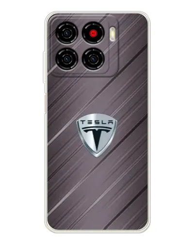 Чехол для ZTE Blade A56 с картинкой «Металлическая текстура Tesla»