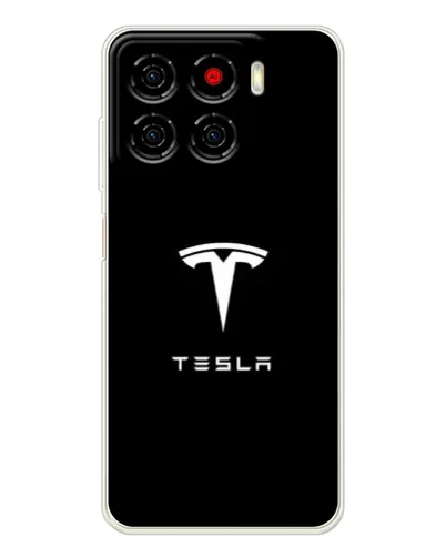 Чехол для ZTE Blade A56 с картинкой «Tesla White Logo»