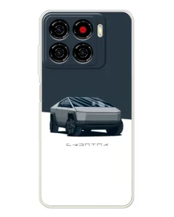 Чохол для ZTE Blade A56 з картинкою «Сріблястий Cybertruck Tesla»