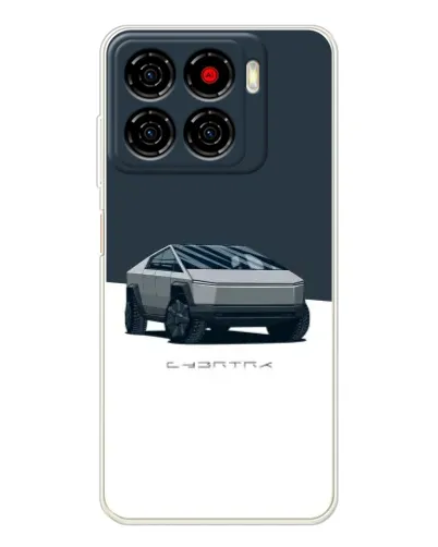 Чехол для ZTE Blade A56 с картинкой «Серебристый Cybertruck Tesla»