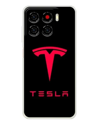 Чехол для ZTE Blade A56 с картинкой «Tesla Red Logo»