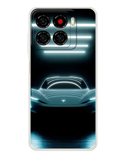 Чехол для ZTE Blade A56 с картинкой «Tesla в неоне»