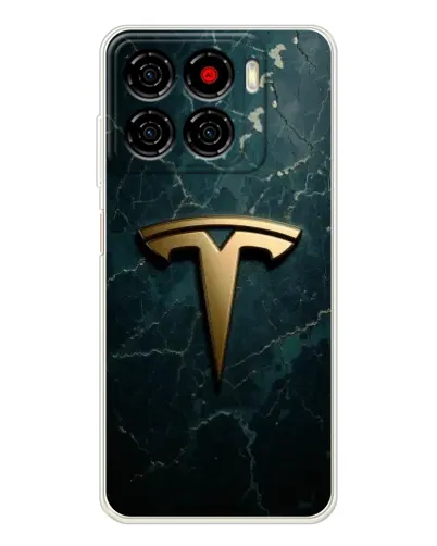 Чехол для ZTE Blade A56 с картинкой «Мраморная Tesla Gold»