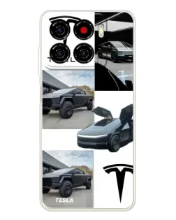 Чохол для ZTE Blade A56 з картинкою «Колаж Cybertruck Tesla»