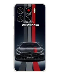 Чехол для ZTE Blade A56 с картинкой «Mercedes — белый карбон»