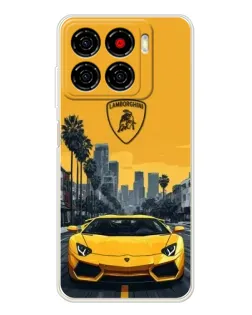 Чохол для ZTE Blade A56 з картинкою «Жовтий Lamborghini місто»