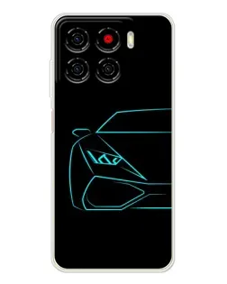 Чохол для ZTE Blade A56 з картинкою «Блакитний силует Lamborghini»