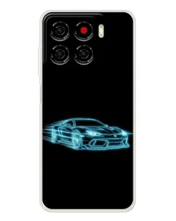 Чохол для ZTE Blade A56 з картинкою «Неоновий контур Lamborghini»