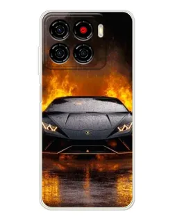 Чохол для ZTE Blade A56 з картинкою «Lamborghini у вогні»