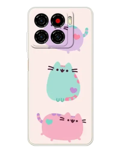 Чехол для ZTE Blade A56 с картинкой «Pusheen трио»