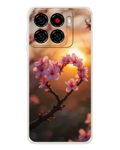 Чехол для ZTE Blade A56 с картинкой «Розовый цвет сердце на фоне заката» Чехол для ZTE Blade A56 с картинкой «Розовый цвет сердце на фоне заката»