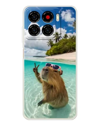 Чехол для ZTE Blade A56 с картинкой «Капибара на море» Чехол для ZTE Blade A56 с картинкой «Капибара на море»