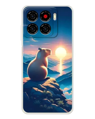 Чехол для ZTE Blade A56 с картинкой «Закат солнца с капибарой» Чехол для ZTE Blade A56 с картинкой «Закат солнца с капибарой»