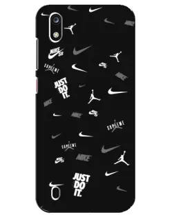 Чехол для ZTE Blade A7 (2019) с картинкой «Nike Black Pattern»