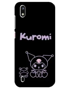Чехол для ZTE Blade A7 (2019) с картинкой «Kuromi — черный минимализм»