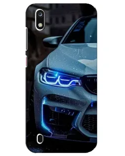 Чехол для ZTE Blade A7 (2019) с картинкой «Взгляд BMW с синими фарами»