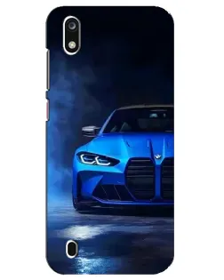 Чехол для ZTE Blade A7 (2019) с картинкой «Голубая BMW M4»
