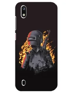 Чехол для ZTE Blade A7 (2019) с картинкой «PUBG — огненный силуэт»
