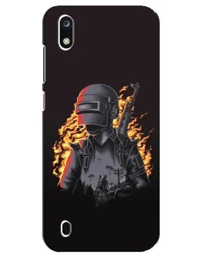Чехол для ZTE Blade A7 (2019) с картинкой «PUBG — огненный силуэт»